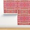 Tropical Orange Pink Moroccan Style Turkish Inspired Kilim Boho Sunset Custom Removable Wallpaper by Spoonflower Peel & Stick Wallpaper 2FT Wide